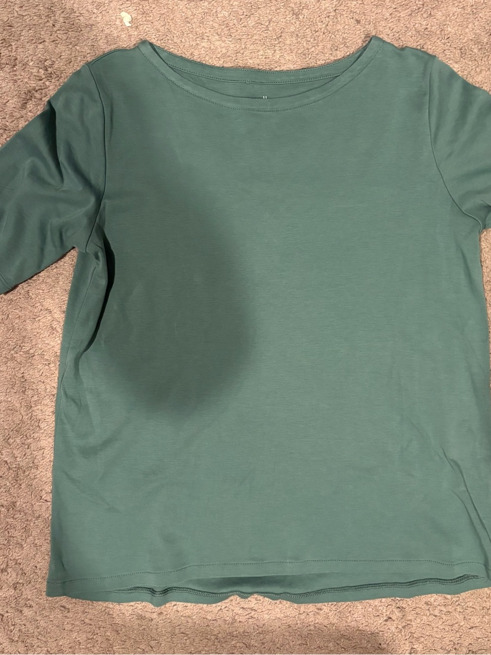 J. Jill Teal Crewneck Elbow-Sleeve Tee